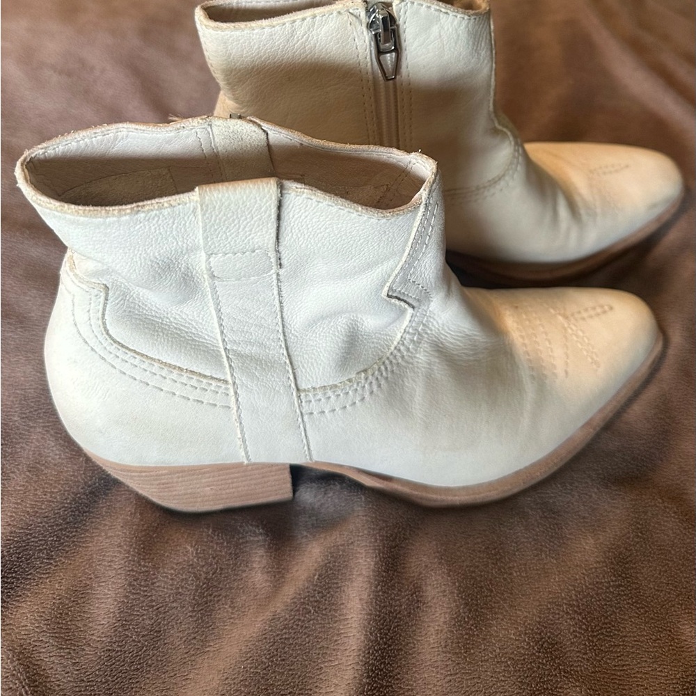 Dolce Vita Cream Ankle Booties Western Style